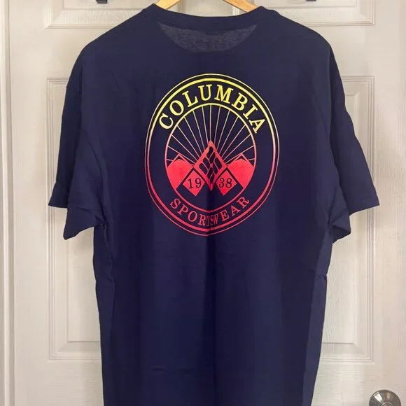 Columbia Sportswear Men's Blue Cotton Branded T in XL - Picture 2 of 3